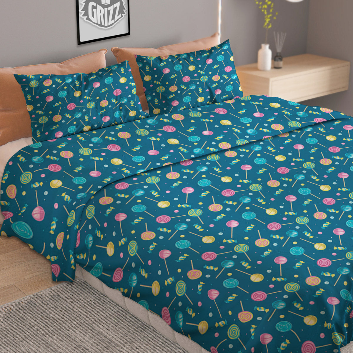 Candy Cute Print Pattern Duvet Cover Bedding Set-grizzshop