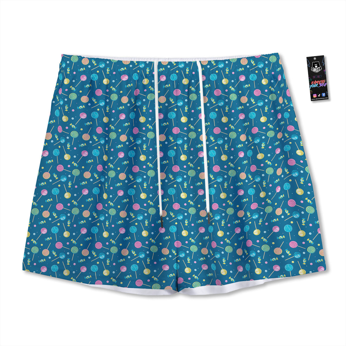 Candy Cute Print Pattern Mesh Shorts-grizzshop