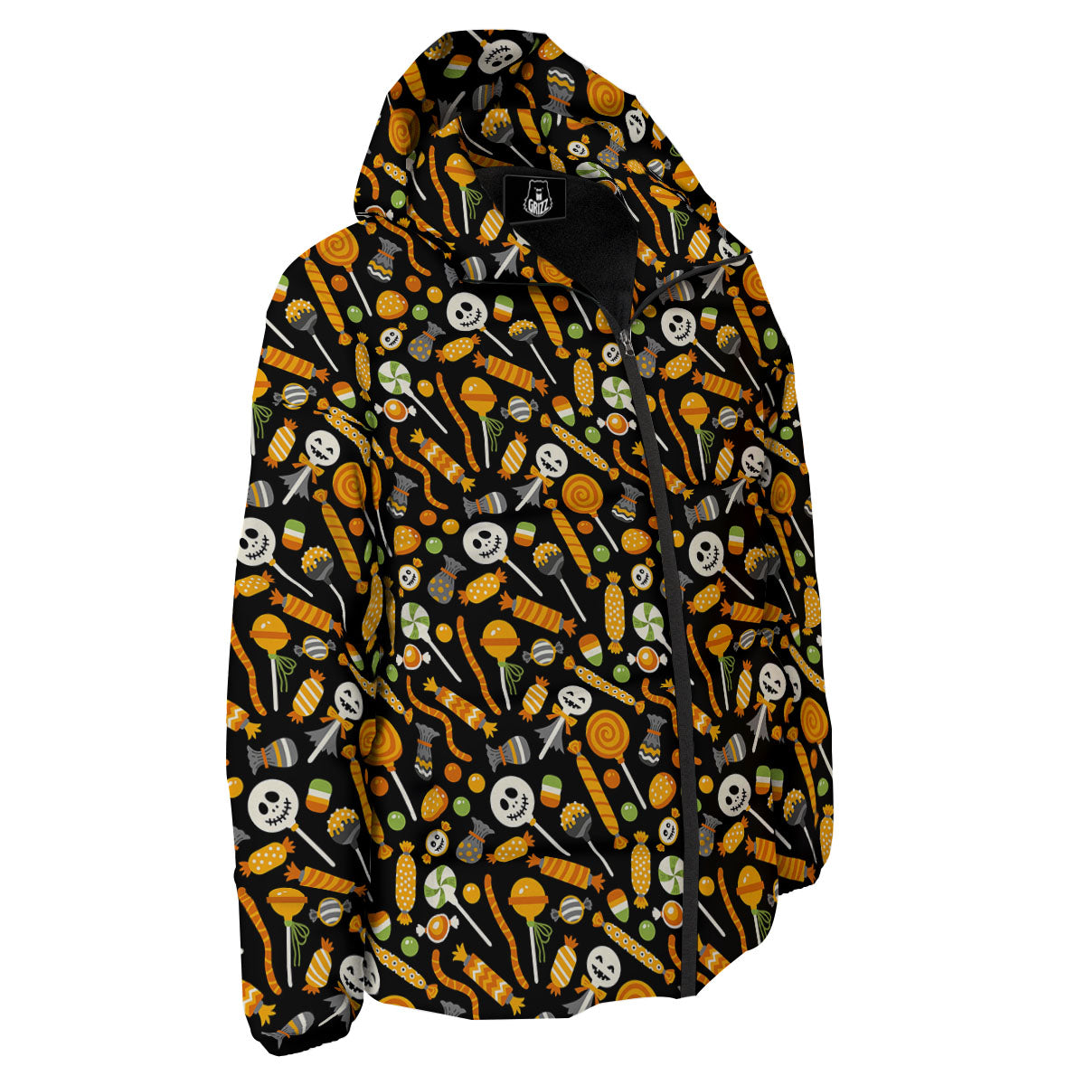 Candy Halloween Print Pattern Down Jacket-grizzshop
