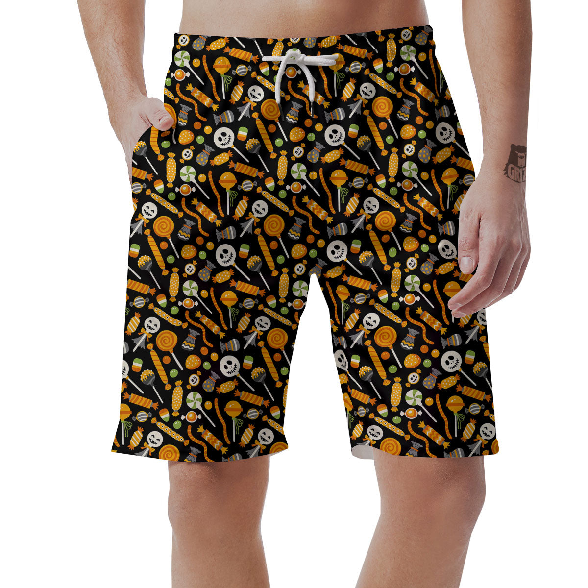 Candy Halloween Print Pattern Men's Shorts-grizzshop