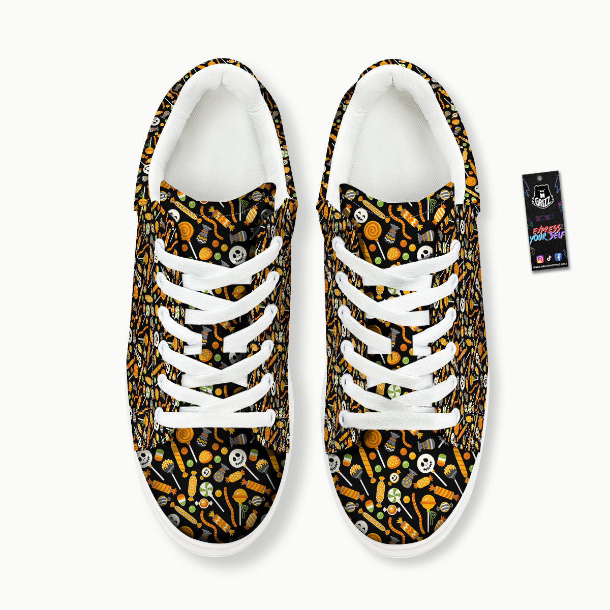 Candy Halloween Print Pattern Platform Shoes-grizzshop