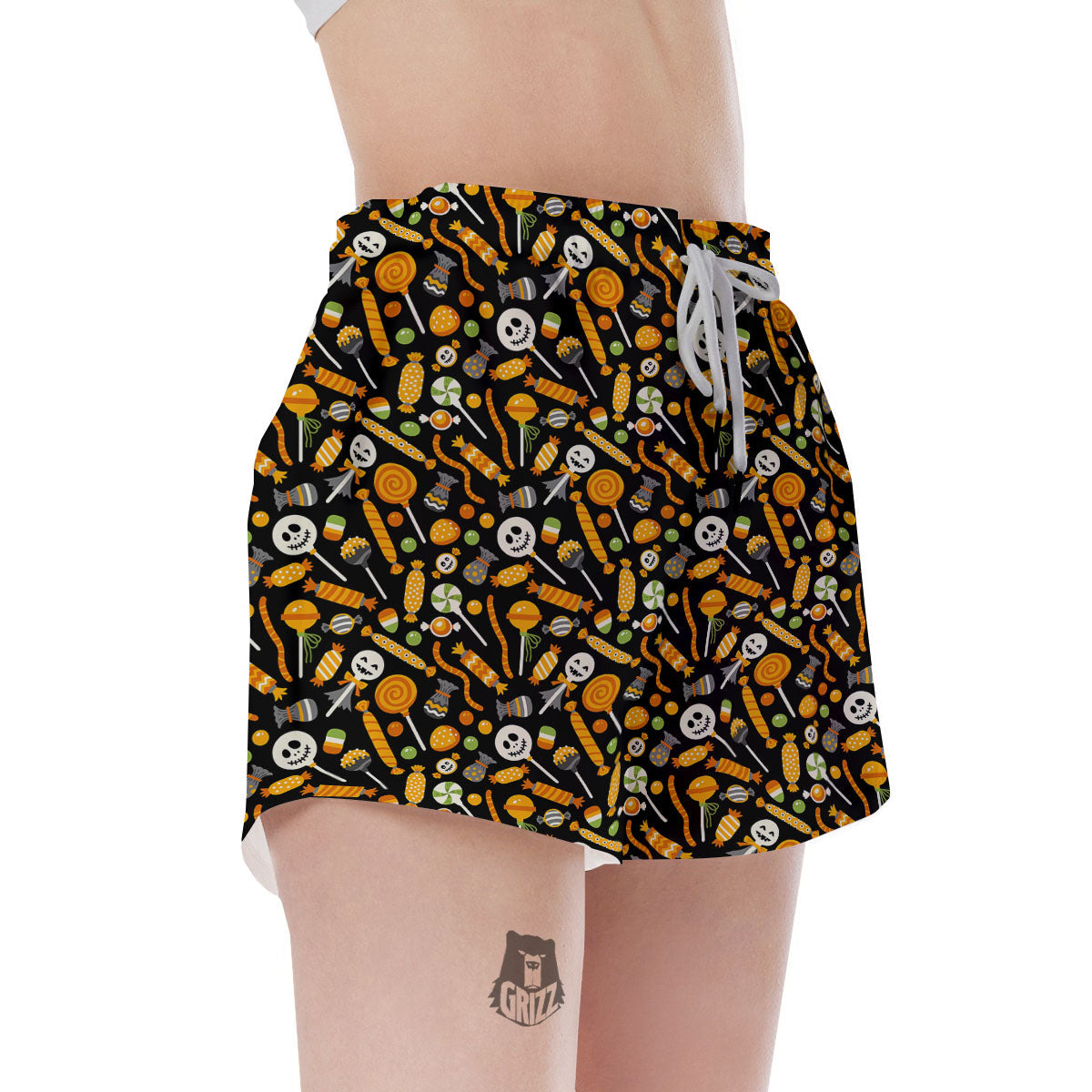 Candy Halloween Print Pattern Women's Shorts-grizzshop