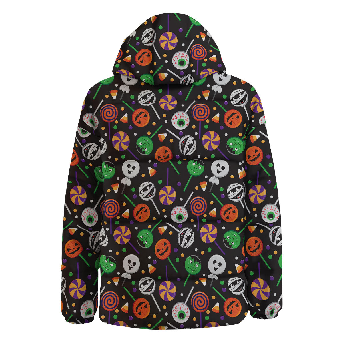 Candy Monsters Halloween Print Pattern Down Jacket-grizzshop