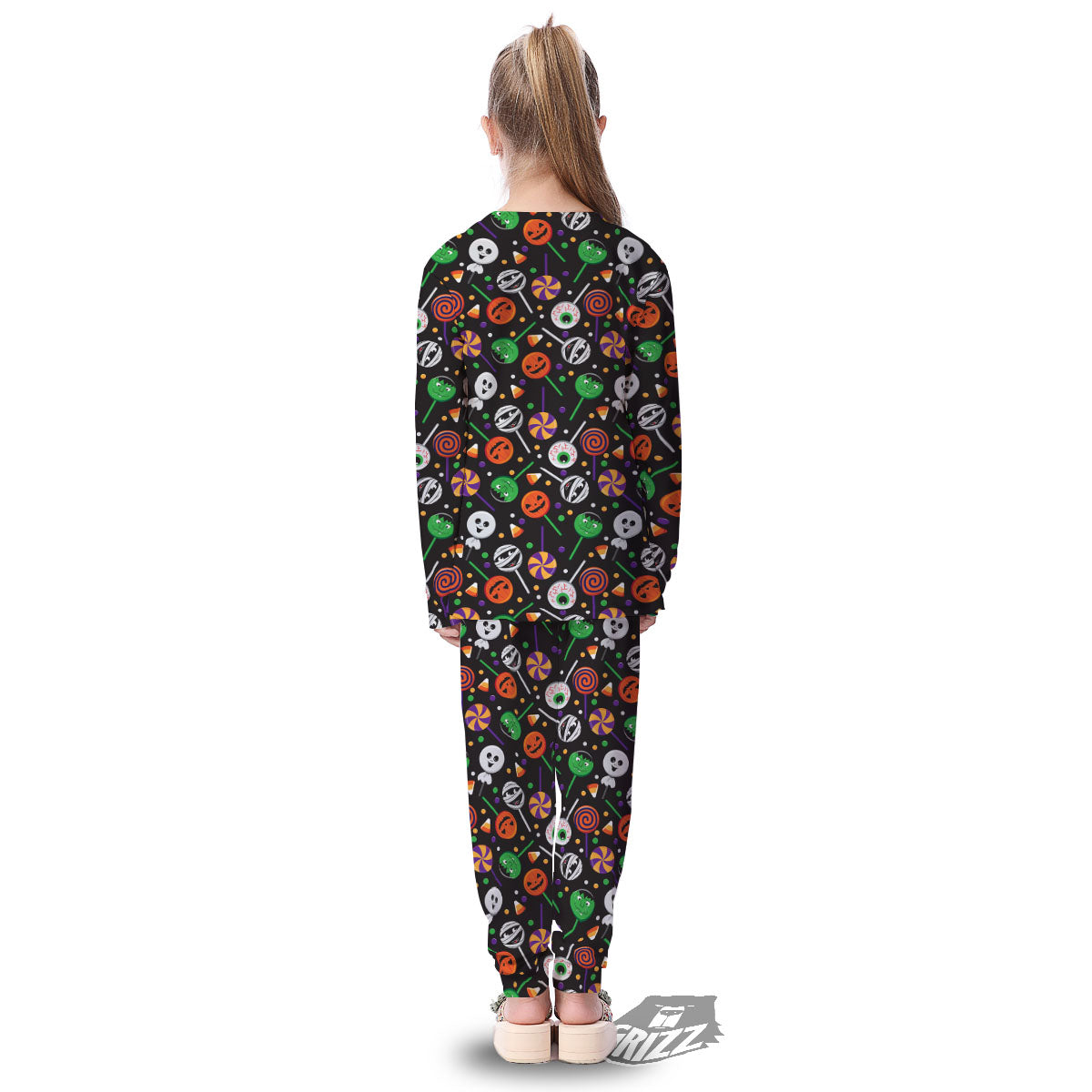 Candy Monsters Halloween Print Pattern Kid's Pajamas-grizzshop
