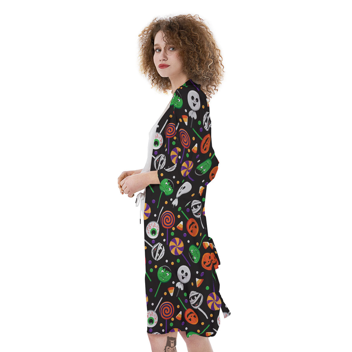 Candy Monsters Halloween Print Pattern Kimono-grizzshop