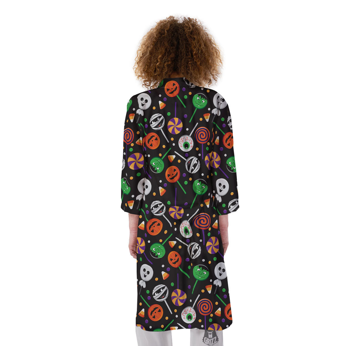 Candy Monsters Halloween Print Pattern Kimono-grizzshop