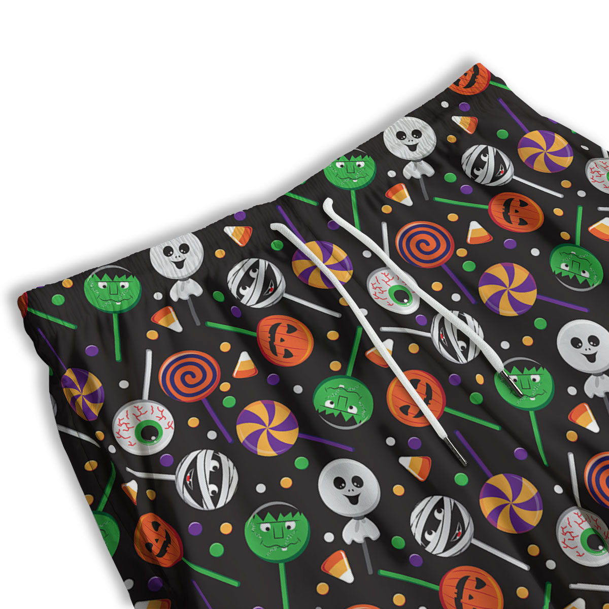 Candy Monsters Halloween Print Pattern Men's Athletic Shorts