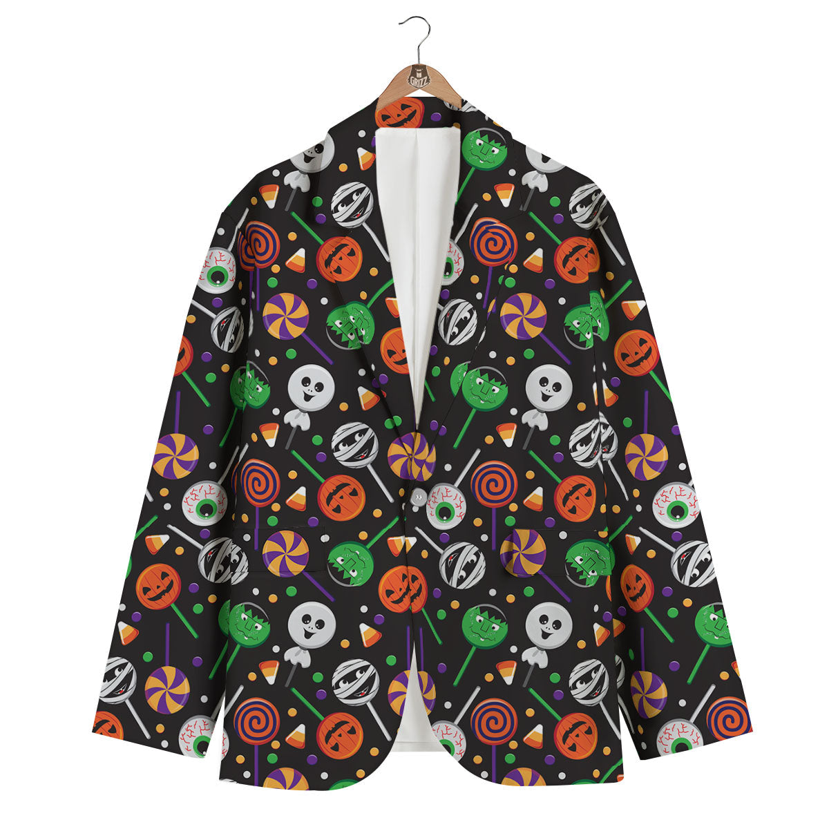 Candy Monsters Halloween Print Pattern Men's Blazer-grizzshop