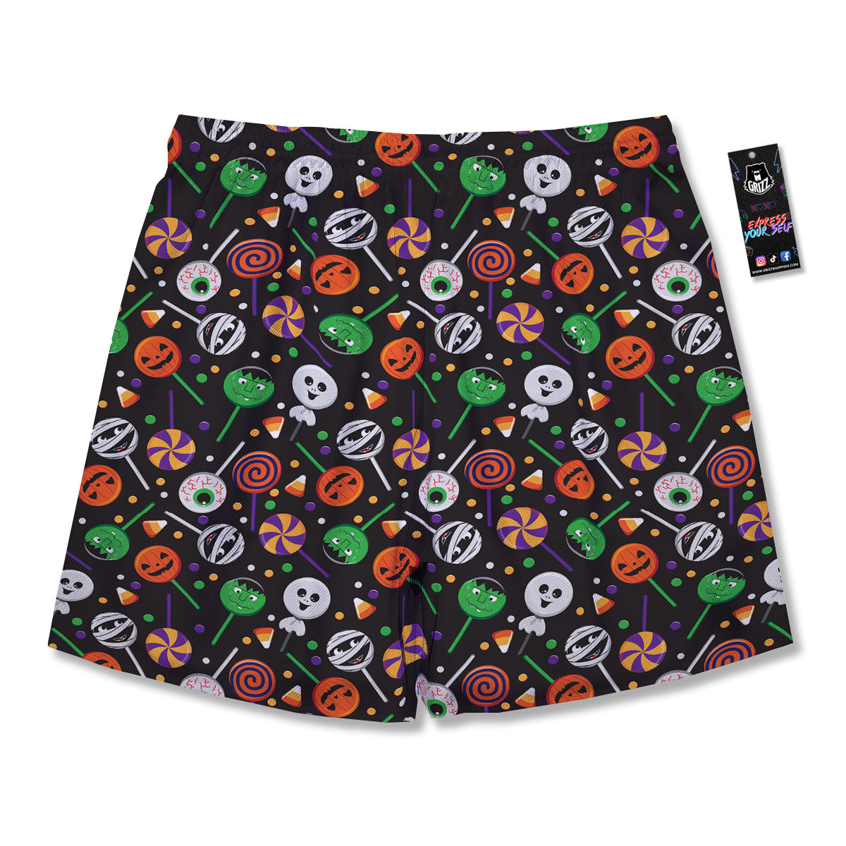 Candy Monsters Halloween Print Pattern Men's Running Shorts-grizzshop