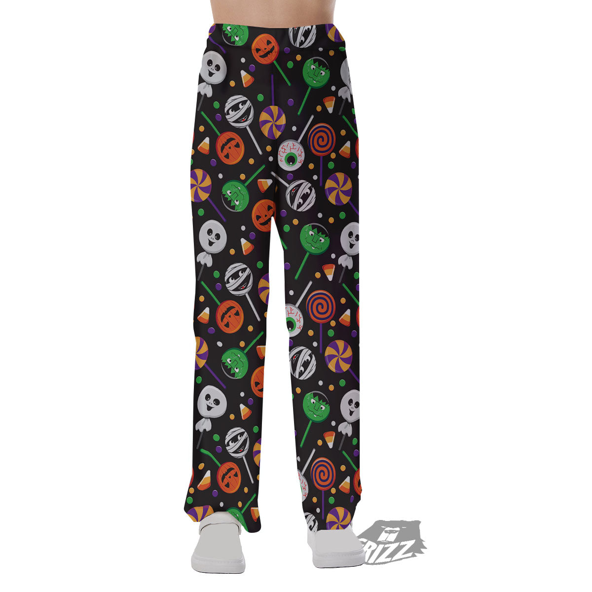 Candy Monsters Halloween Print Pattern Pajama Pants-grizzshop