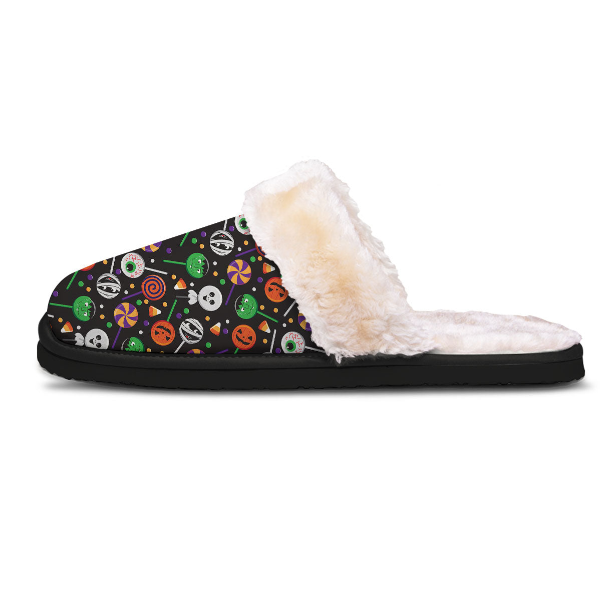 Candy Monsters Halloween Print Pattern Slippers-grizzshop