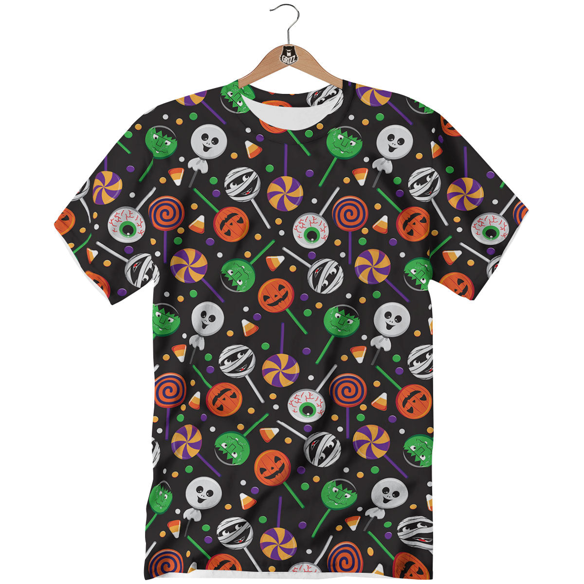 Candy Monsters Halloween Print Pattern T-Shirt-grizzshop