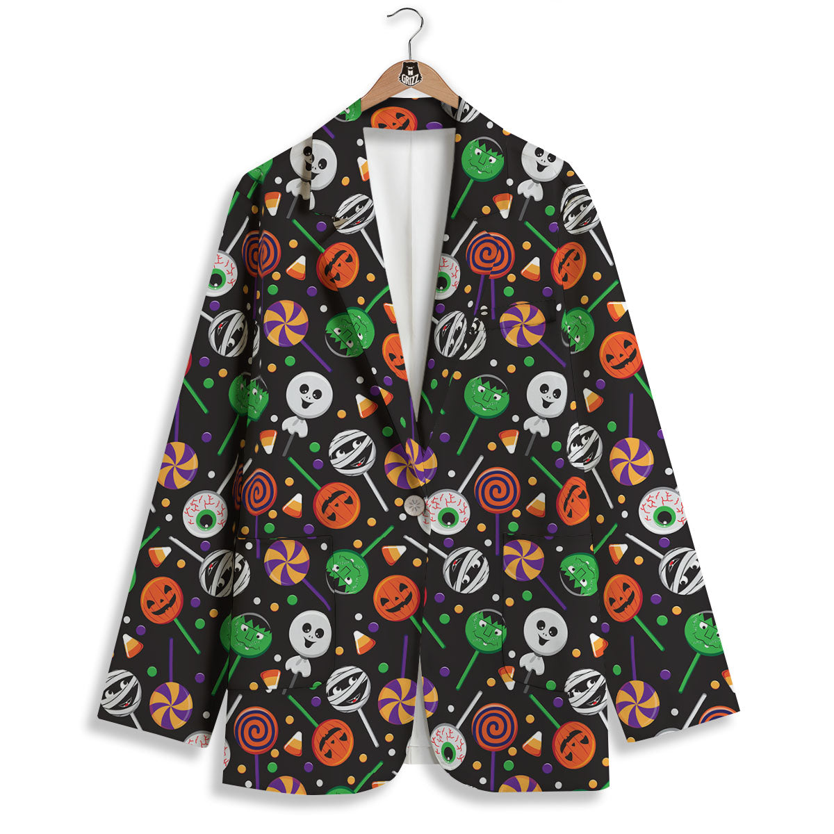 Candy Monsters Halloween Print Pattern Women's Blazer-grizzshop