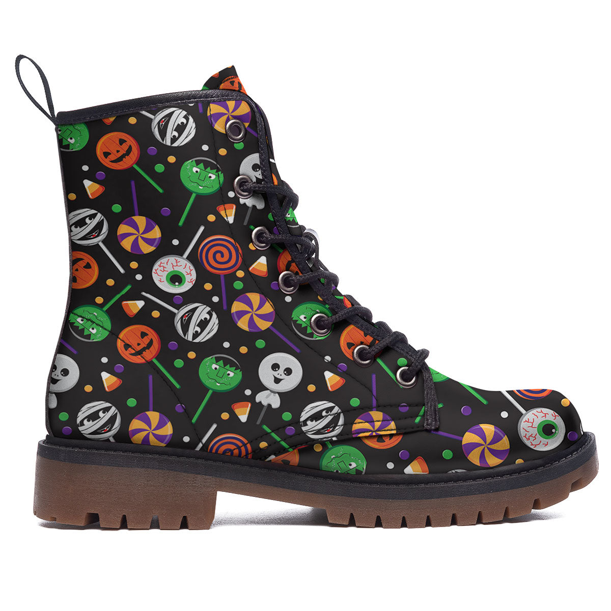 Candy Monsters Halloween Print Pattern Work Boots-grizzshop