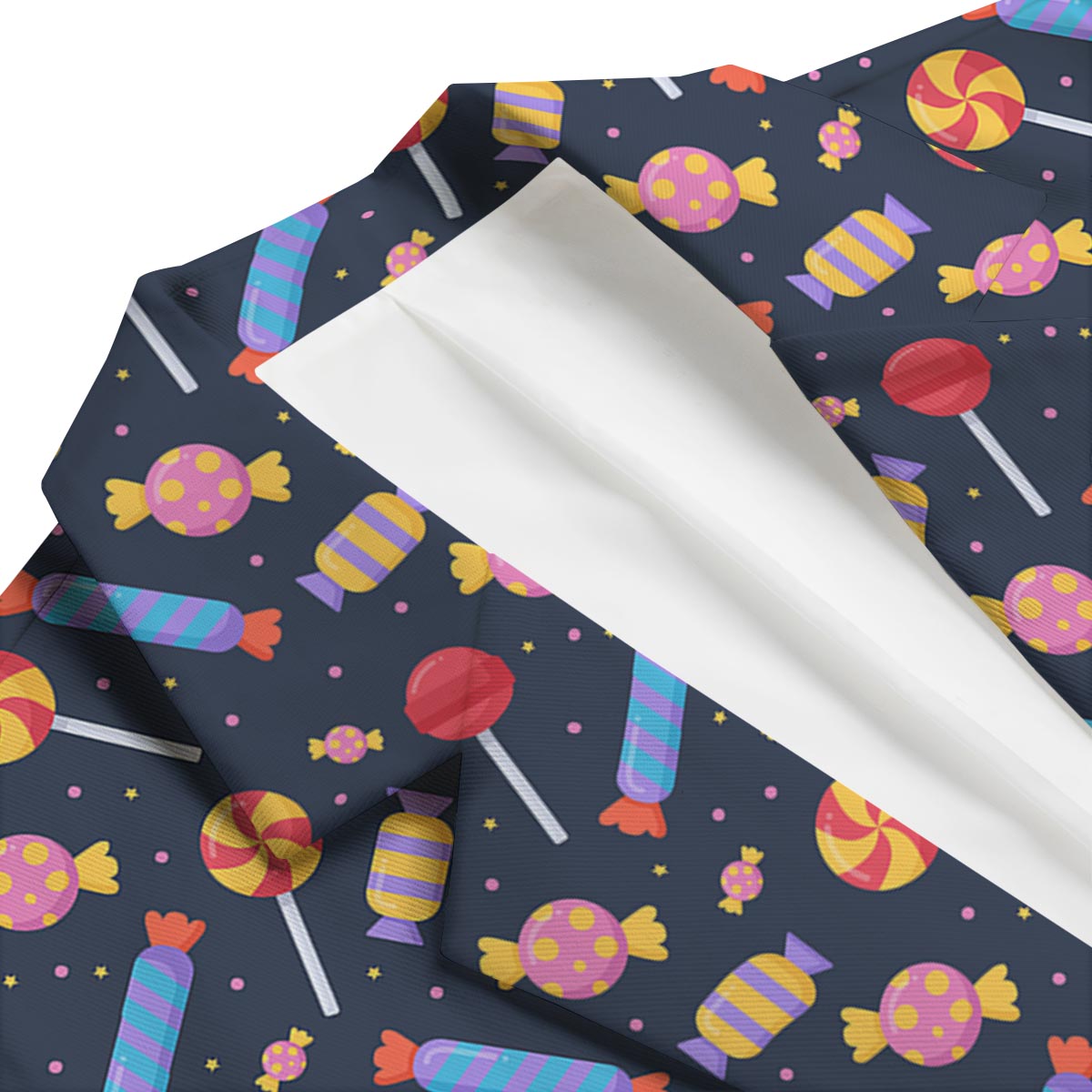 Candy Pattern Print Men's Blazer-grizzshop