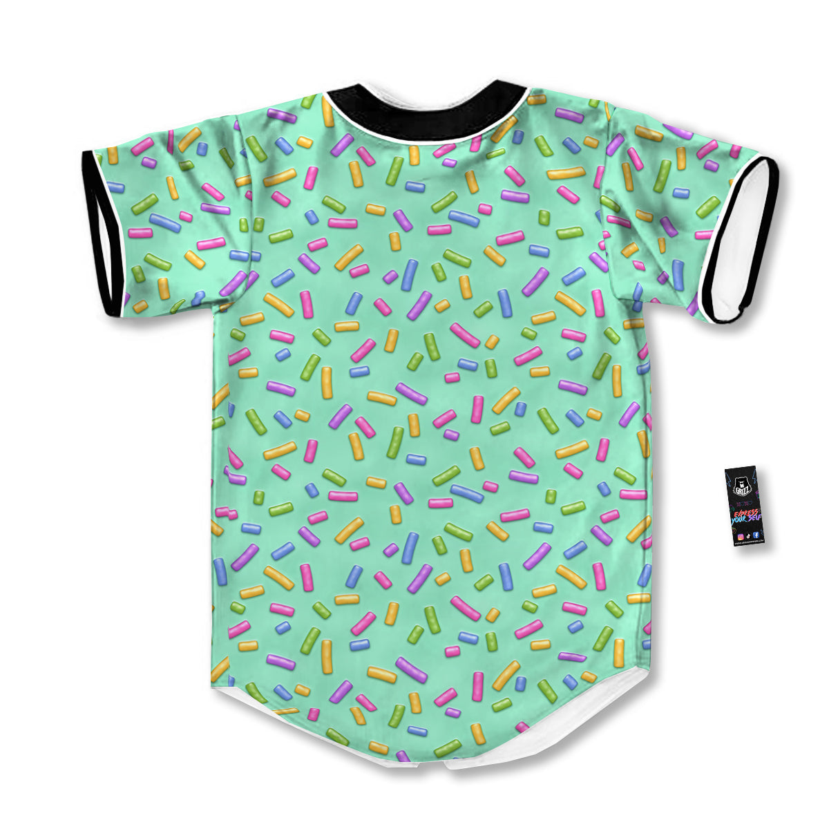 Candy Sprinkles Green Sweet Print Pattern Baseball Jersey-grizzshop