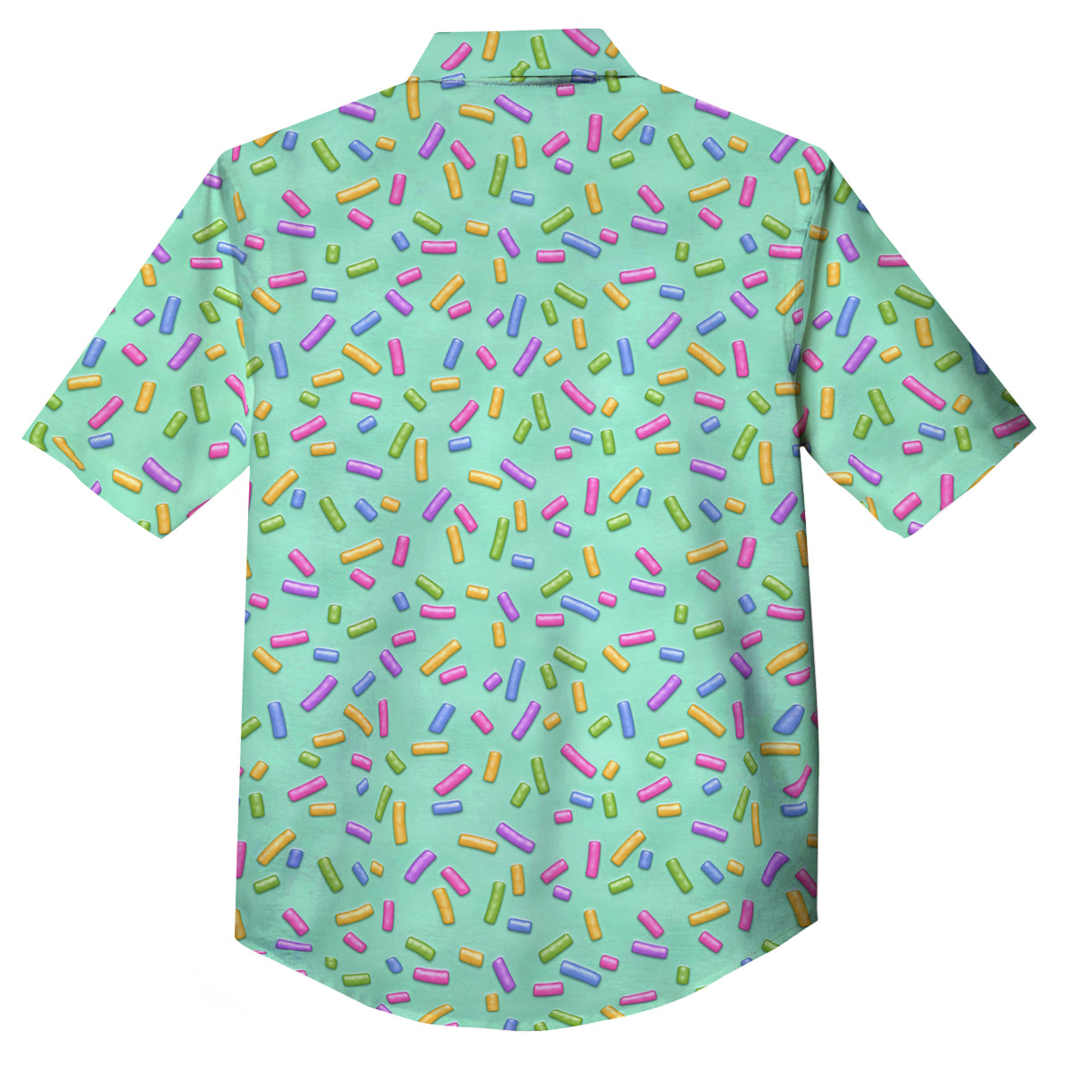 Candy Sprinkles Green Sweet Print Pattern Button Up Shirt-grizzshop