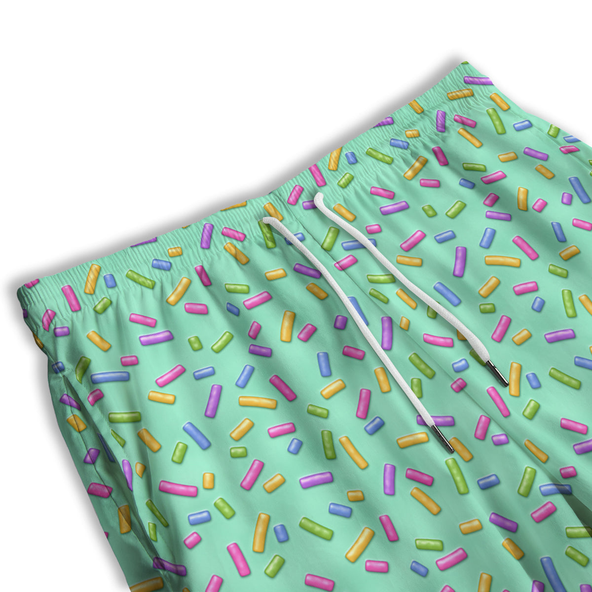 Candy Sprinkles Green Sweet Print Pattern Men's Athletic Shorts