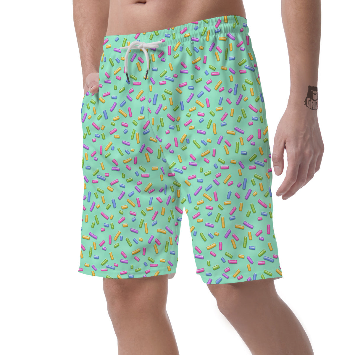 Candy Sprinkles Green Sweet Print Pattern Men's Shorts-grizzshop