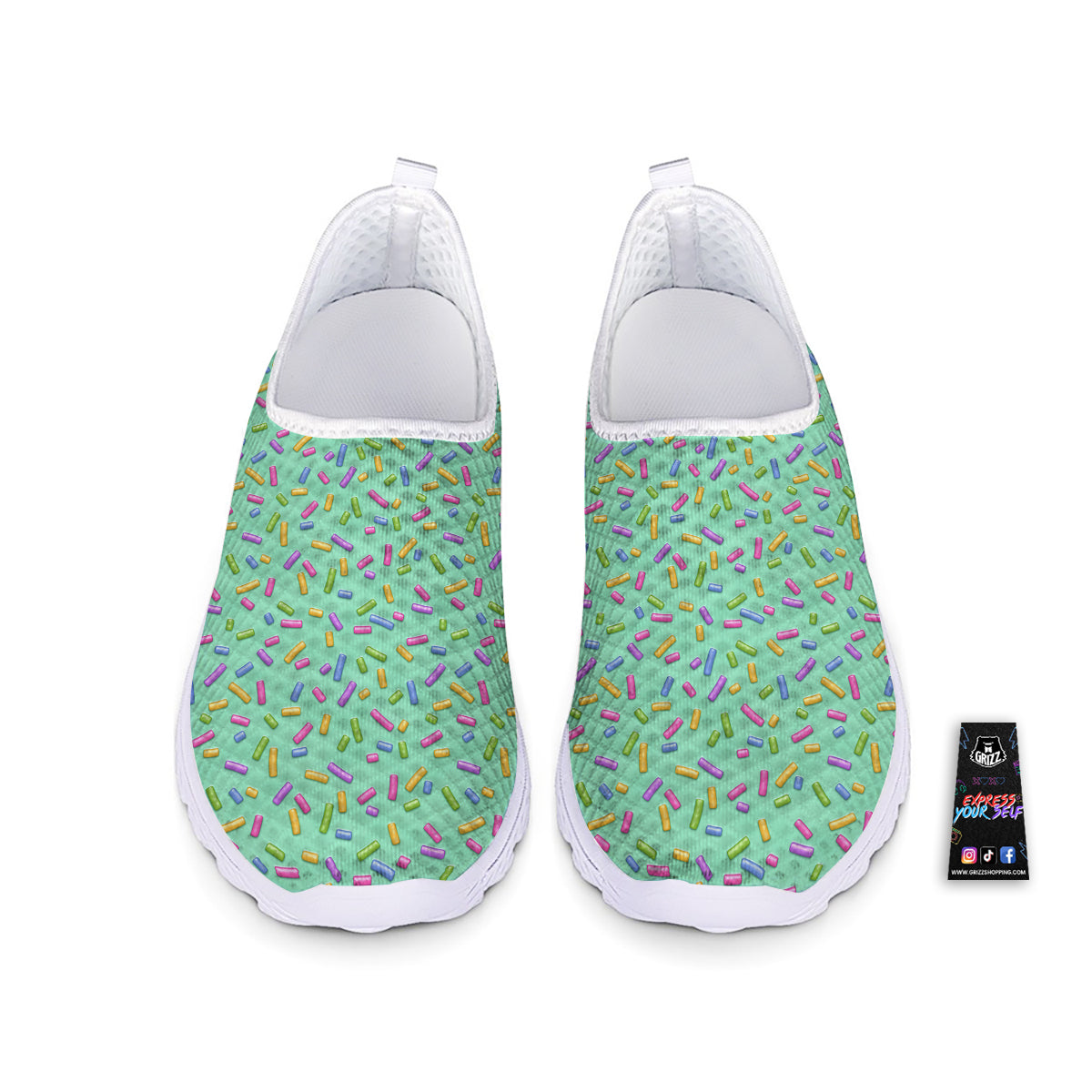 Candy Sprinkles Green Sweet Print Pattern Nurse Shoes-grizzshop