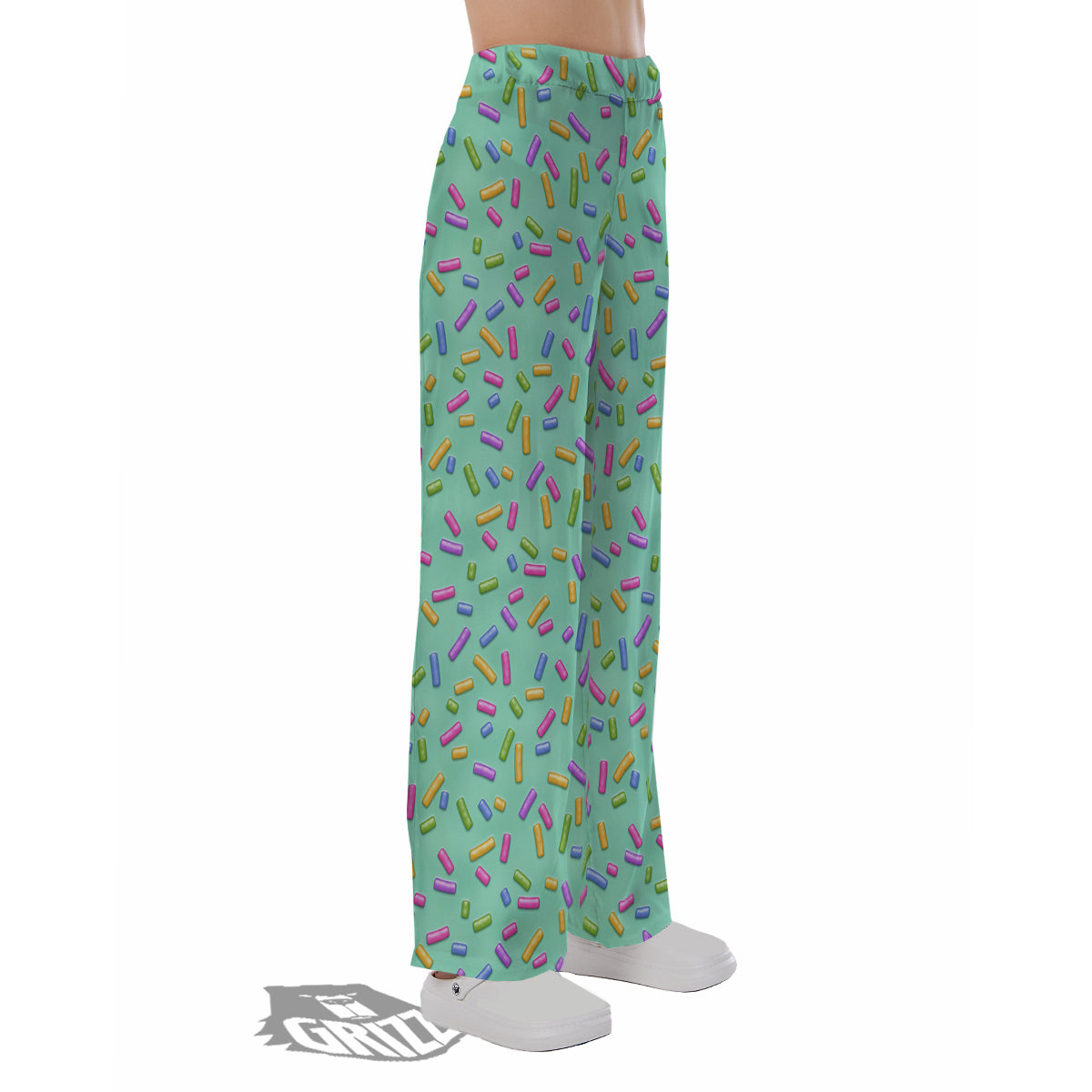 Candy Sprinkles Green Sweet Print Pattern Pajama Pants-grizzshop