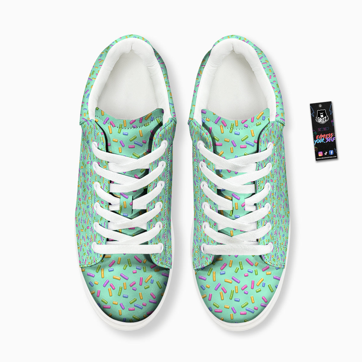 Candy Sprinkles Green Sweet Print Pattern Platform Shoes-grizzshop
