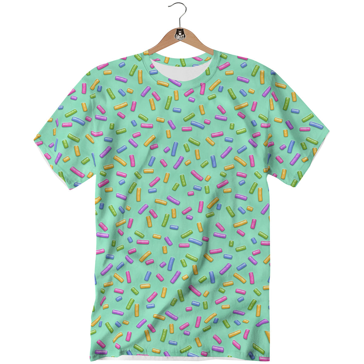Candy Sprinkles Green Sweet Print Pattern T-Shirt-grizzshop