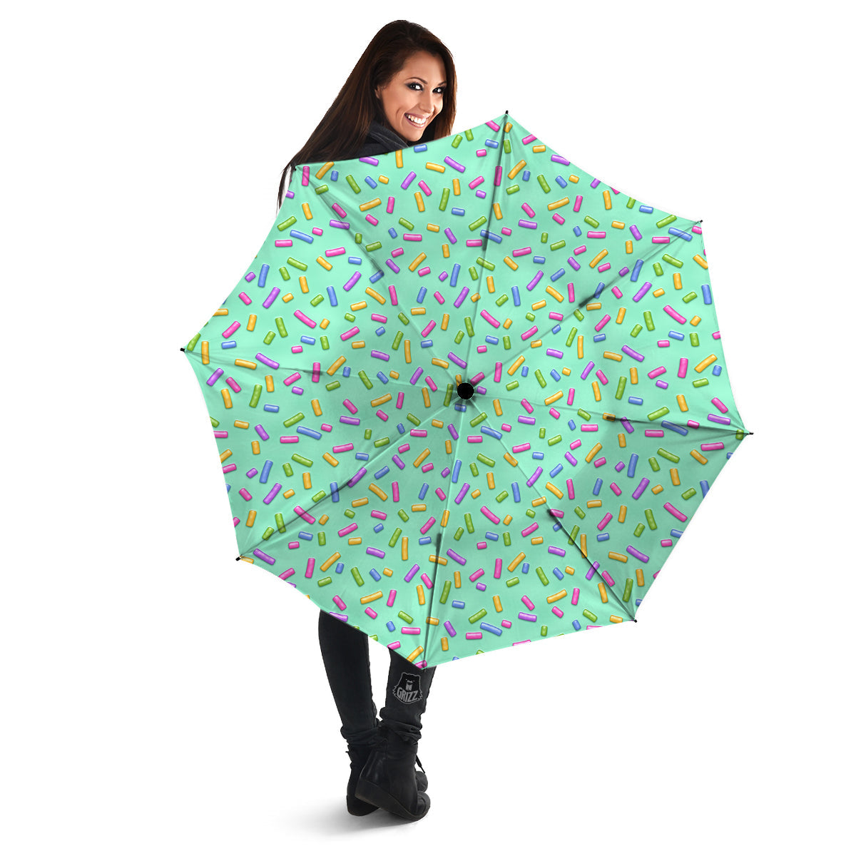 Candy Sprinkles Green Sweet Print Pattern Umbrella-grizzshop