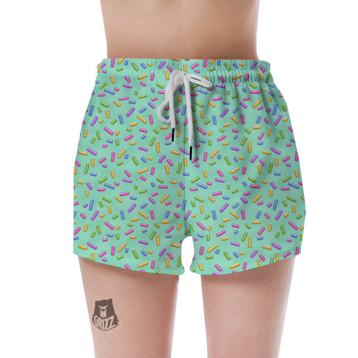 Candy Sprinkles Green Sweet Print Pattern Women's Shorts-grizzshop