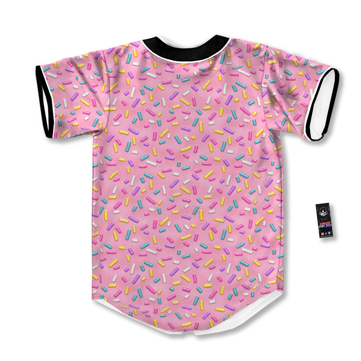 Candy Sprinkles Sweet Pink Print Pattern Baseball Jersey-grizzshop
