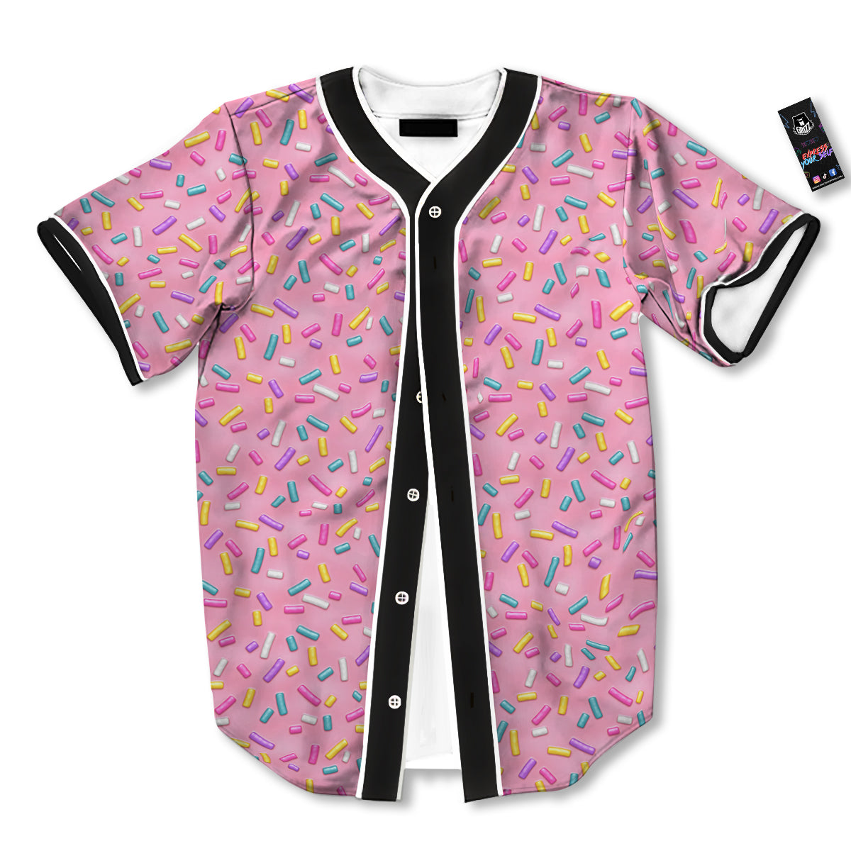 Candy Sprinkles Sweet Pink Print Pattern Baseball Jersey-grizzshop