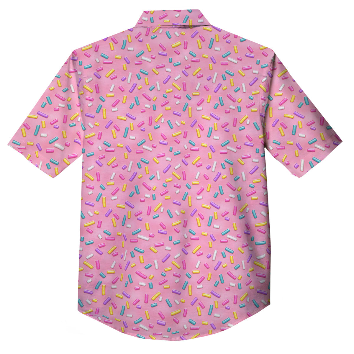 Candy Sprinkles Sweet Pink Print Pattern Button Up Shirt-grizzshop