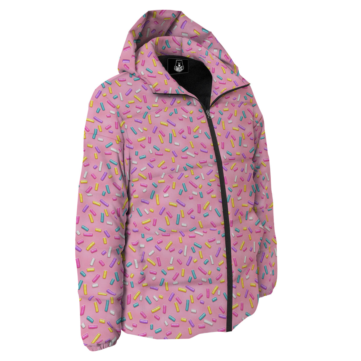 Candy Sprinkles Sweet Pink Print Pattern Down Jacket-grizzshop