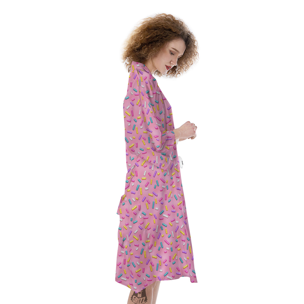 Candy Sprinkles Sweet Pink Print Pattern Kimono-grizzshop