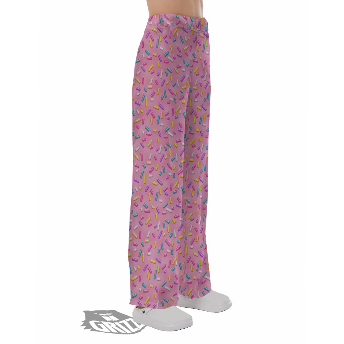 Candy Sprinkles Sweet Pink Print Pattern Pajama Pants-grizzshop