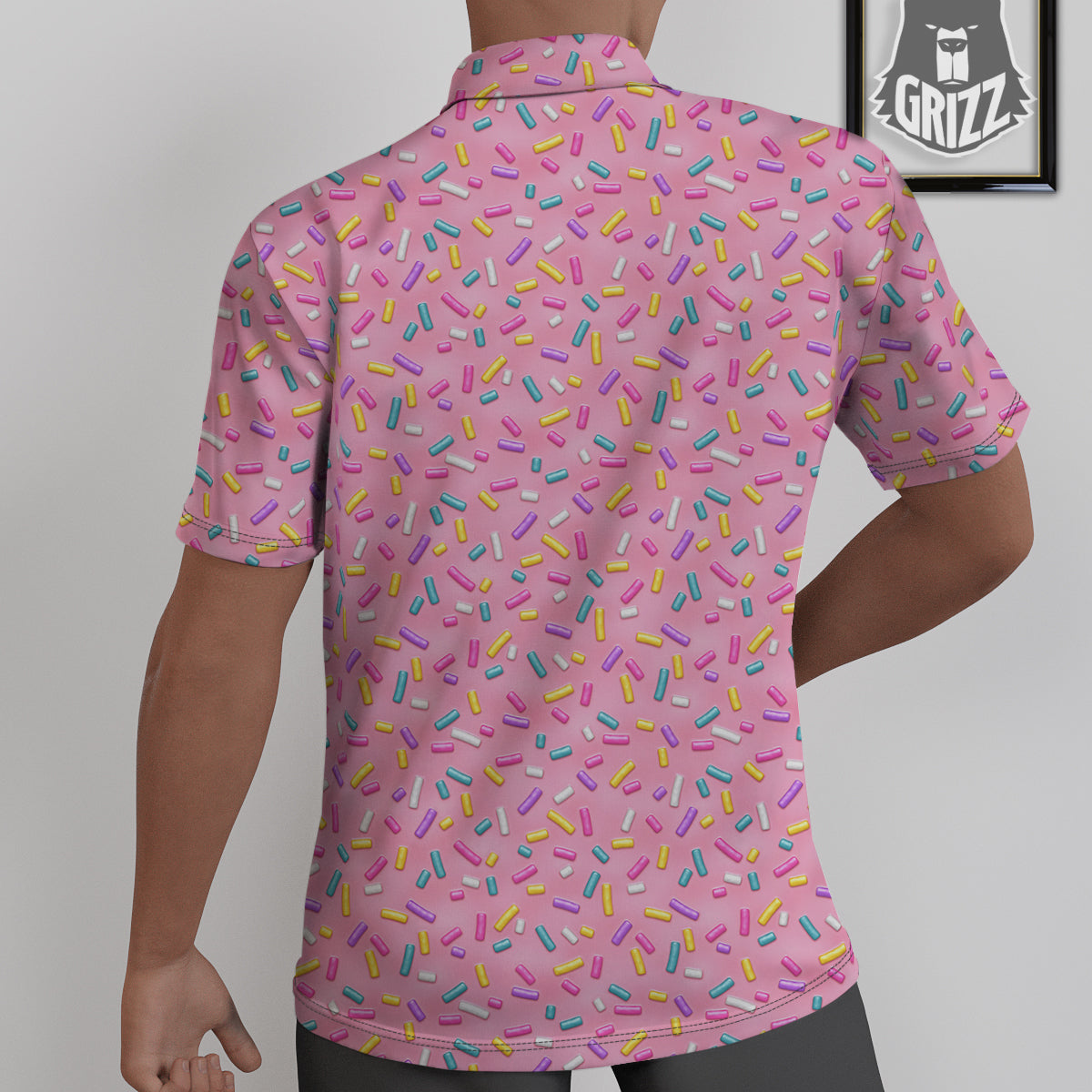 Candy Sprinkles Sweet Pink Print Pattern Untucked Shirts-grizzshop