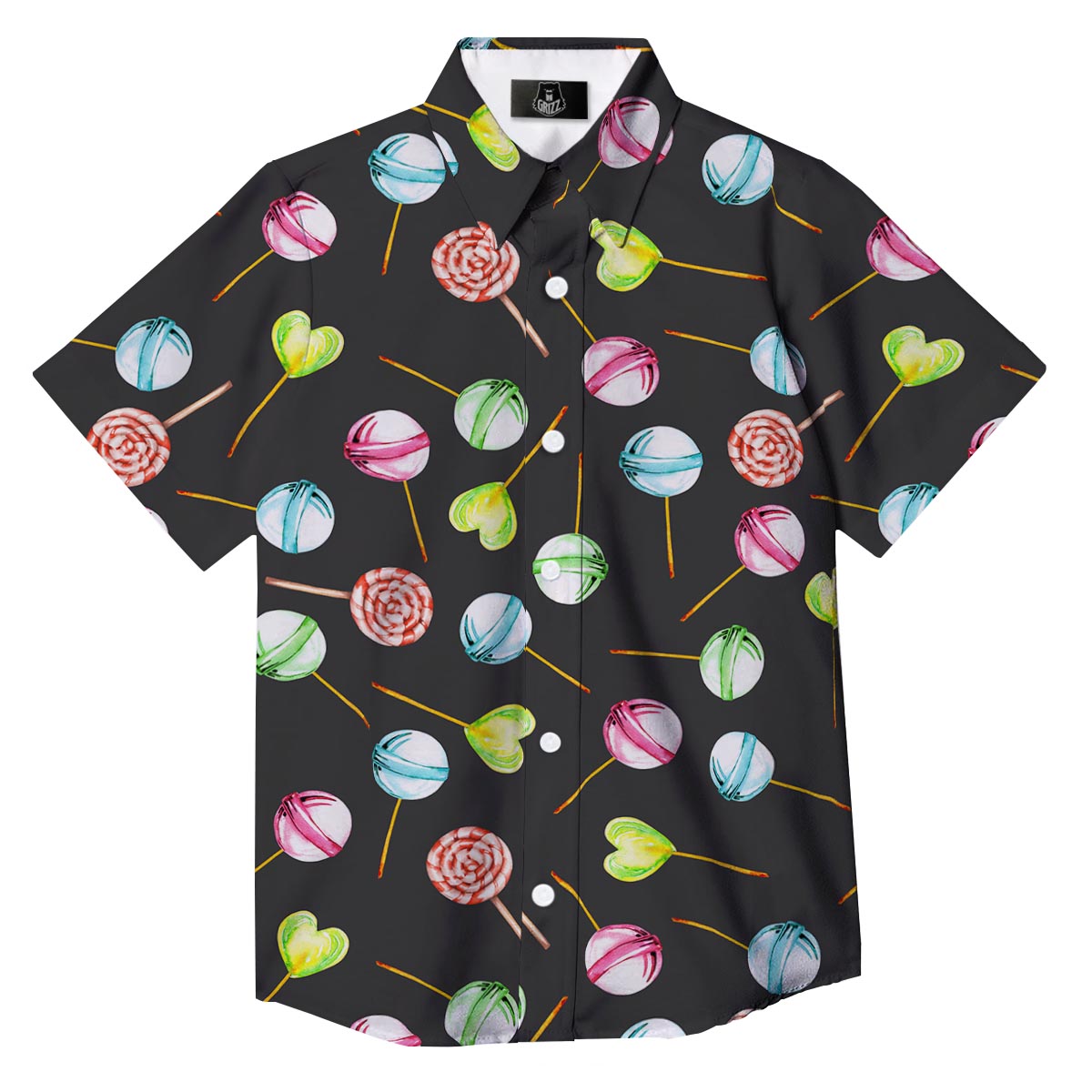 Candy Sweet Print Pattern Button Up Shirt-grizzshop