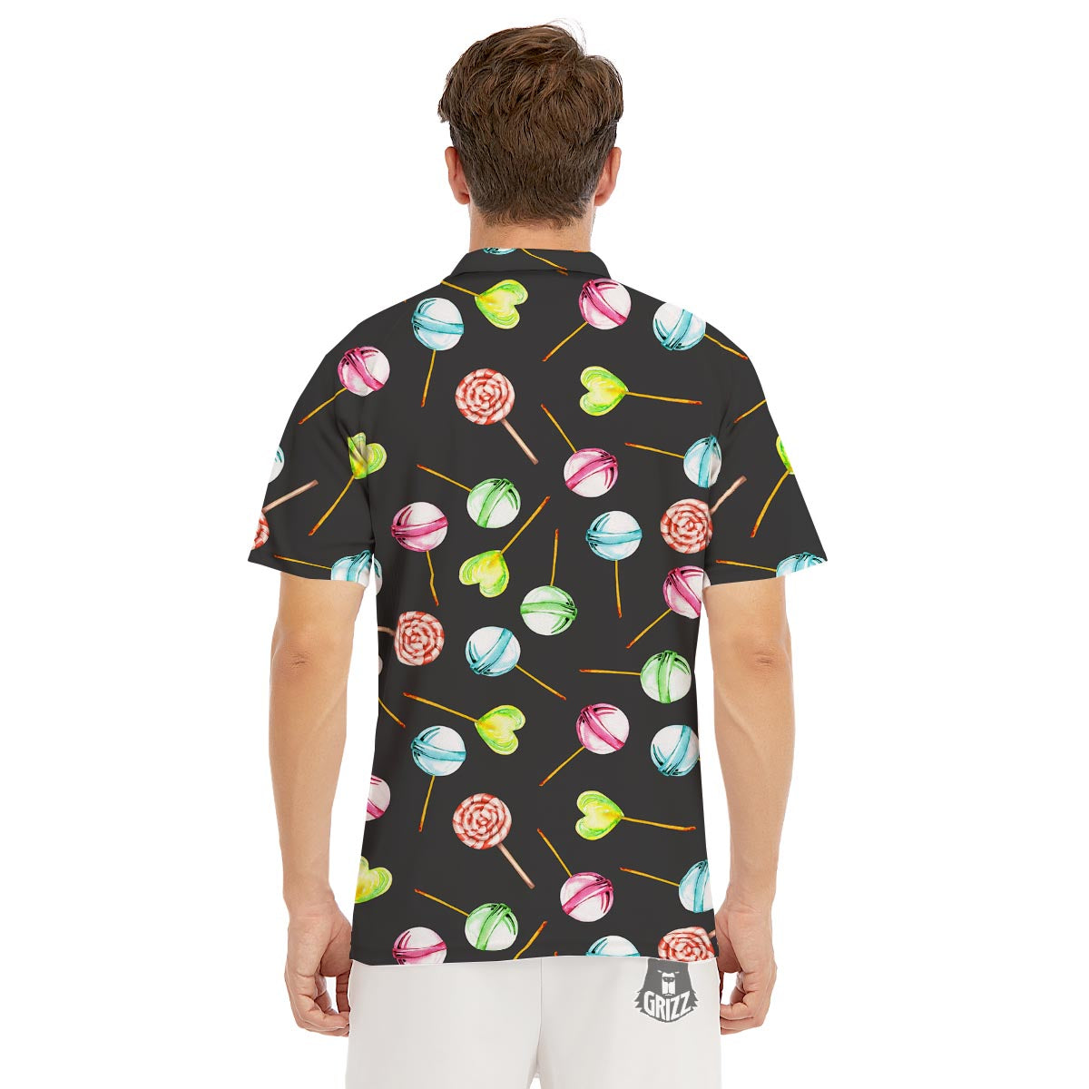 Candy Sweet Print Pattern Men's Golf Shirts-grizzshop