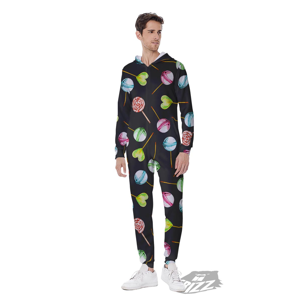 Candy Sweet Print Pattern Men's Jumpsuit-grizzshop