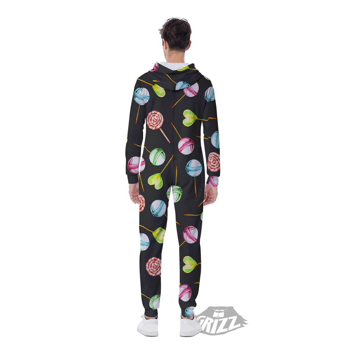 Candy Sweet Print Pattern Men's Jumpsuit-grizzshop