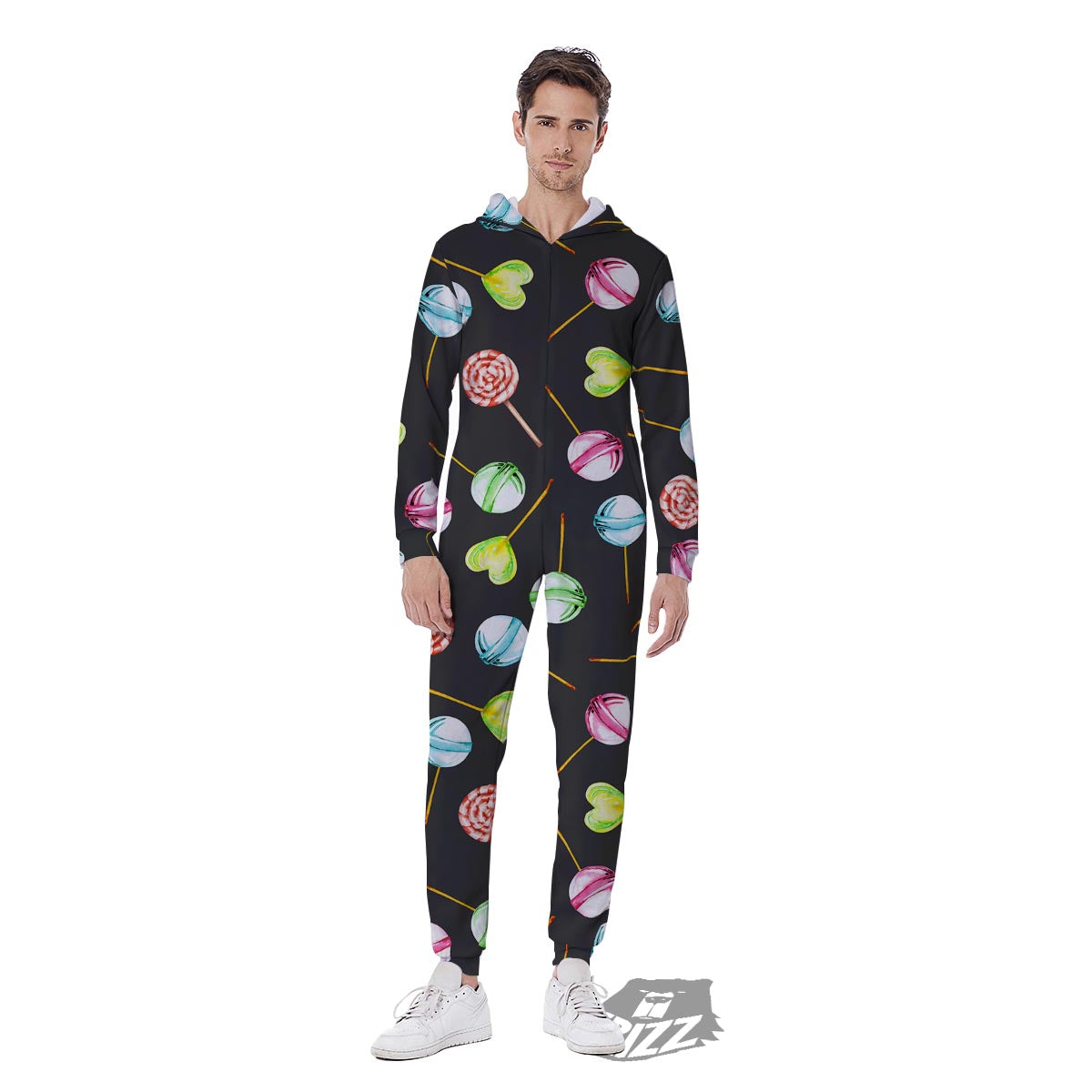Candy Sweet Print Pattern Men's Jumpsuit-grizzshop