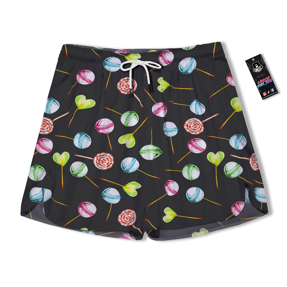 Candy Sweet Print Pattern Men's Running Shorts-grizzshop