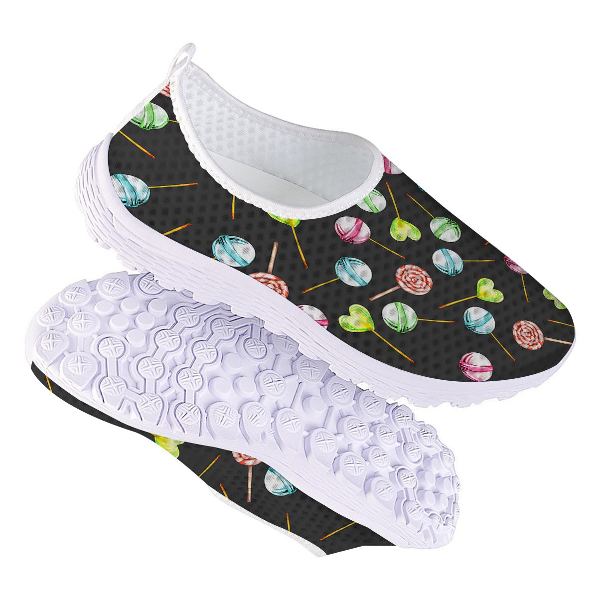 Candy Sweet Print Pattern Nurse Shoes-grizzshop