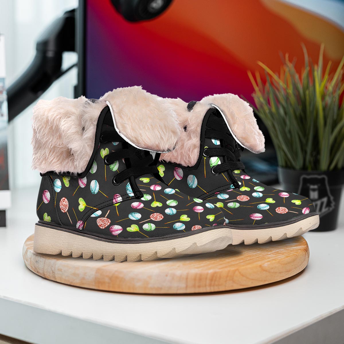 Candy Sweet Print Pattern Snow Boots-grizzshop