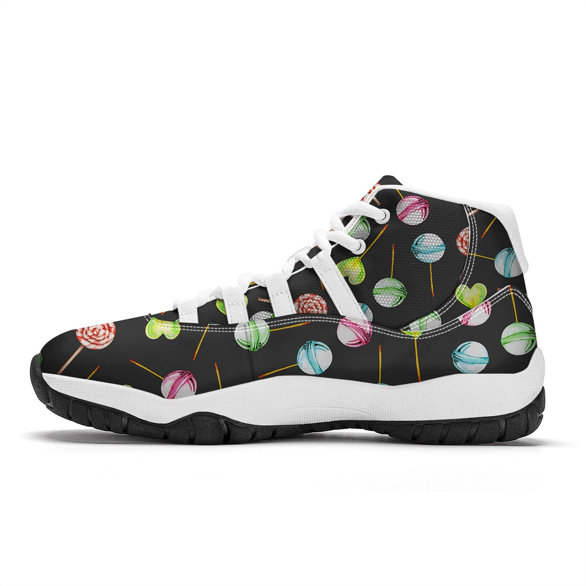 Candy Sweet Print Pattern White Bball Shoes-grizzshop