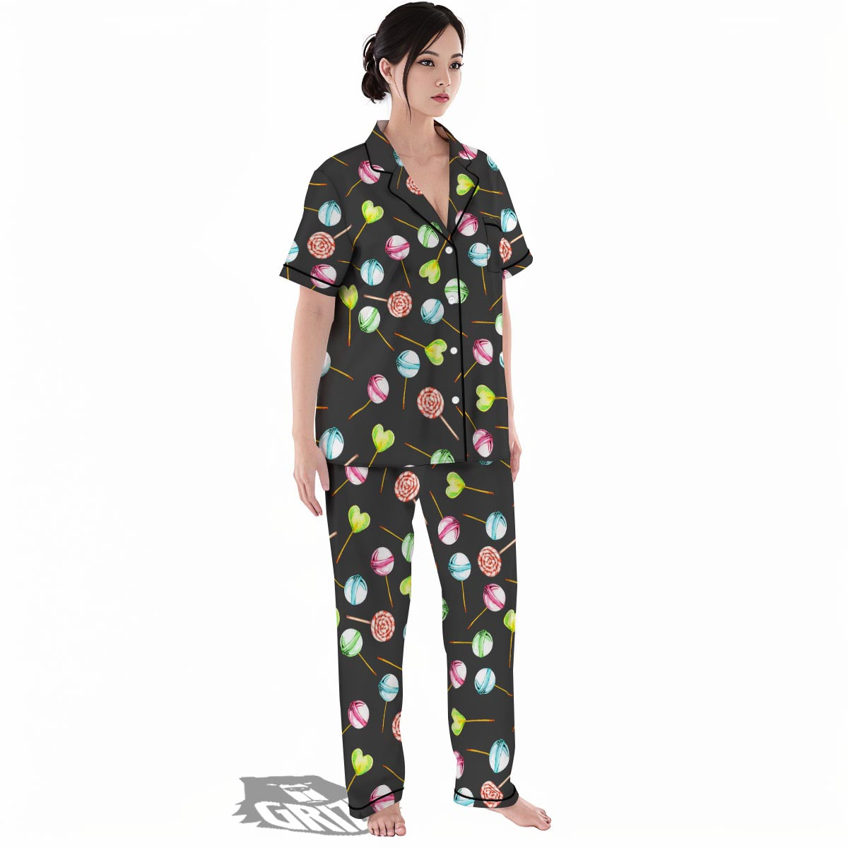 Candy Sweet Print Pattern Women's Pajamas Set-grizzshop