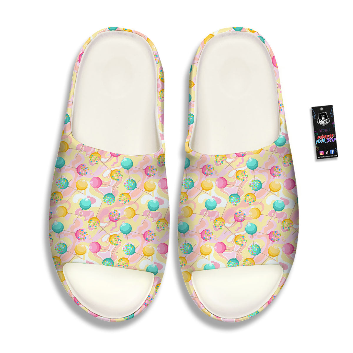 Candy And Colorful Lollipop Print Sandals-grizzshop