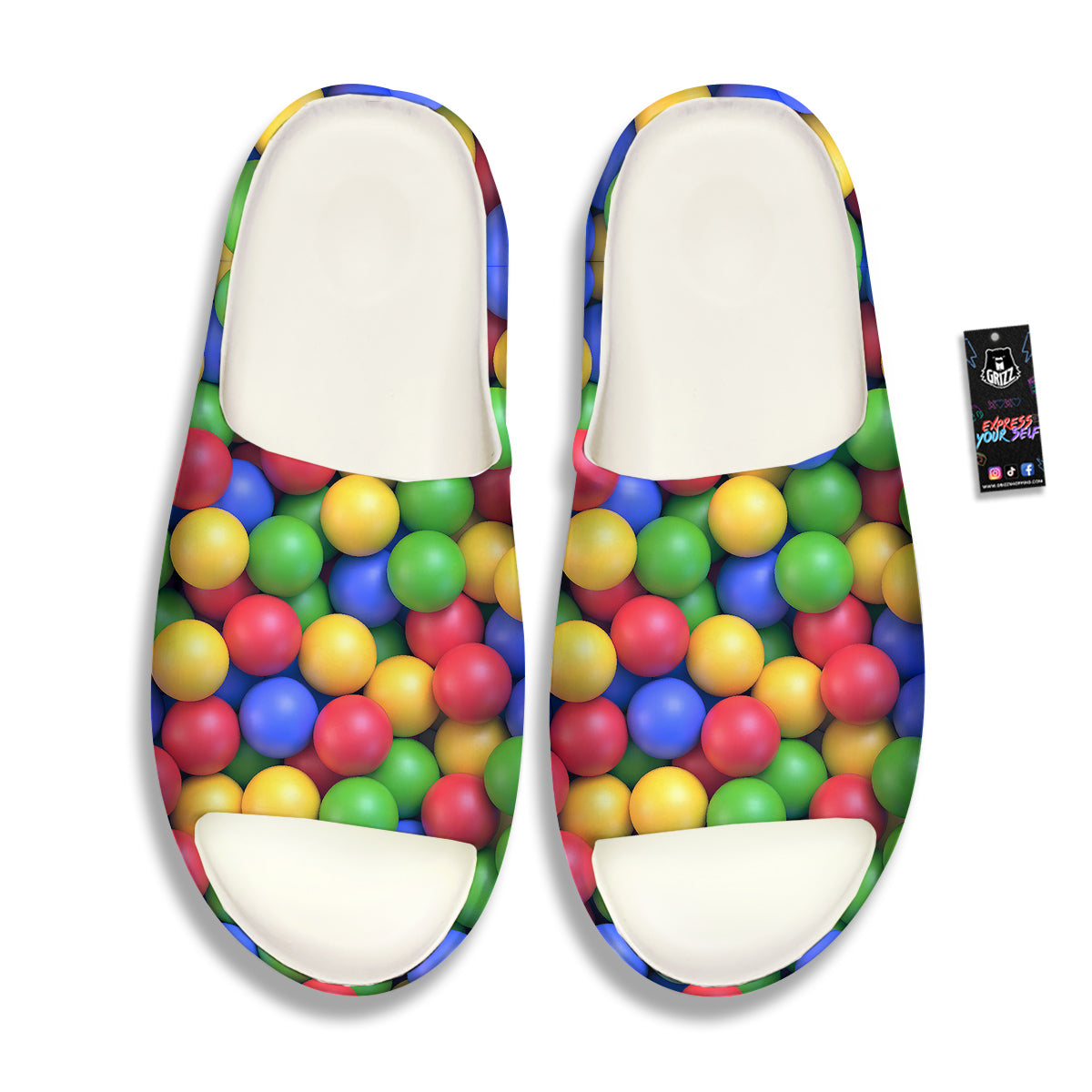 Candy Ball Colorful Print Sandals-grizzshop