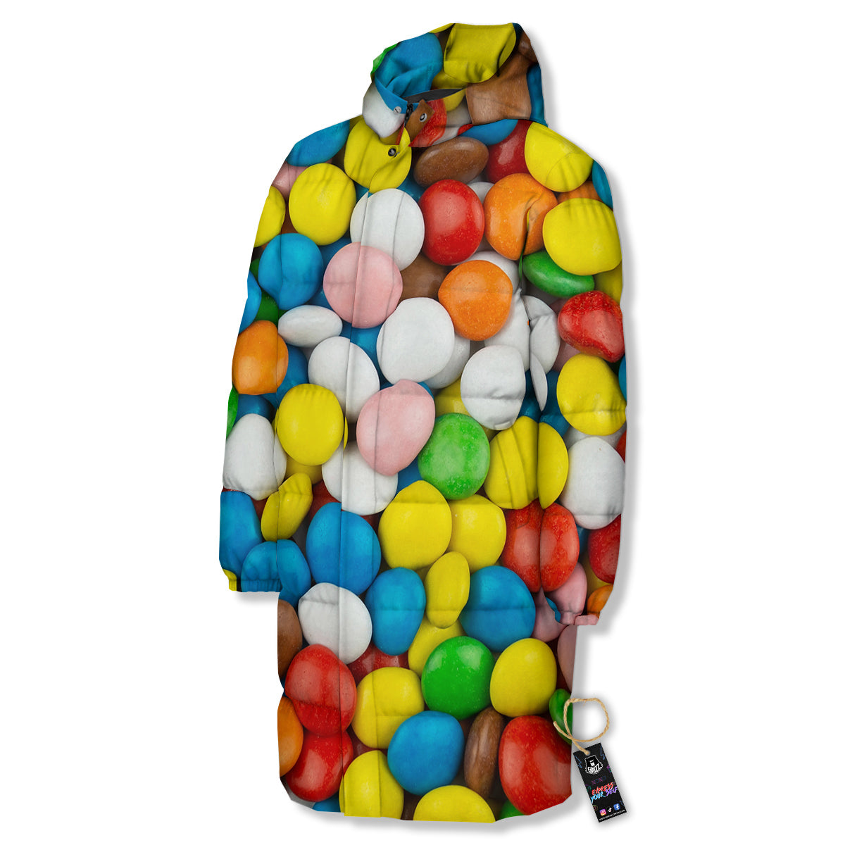 Candy Chocolate Colorful Print Long Down Jacket