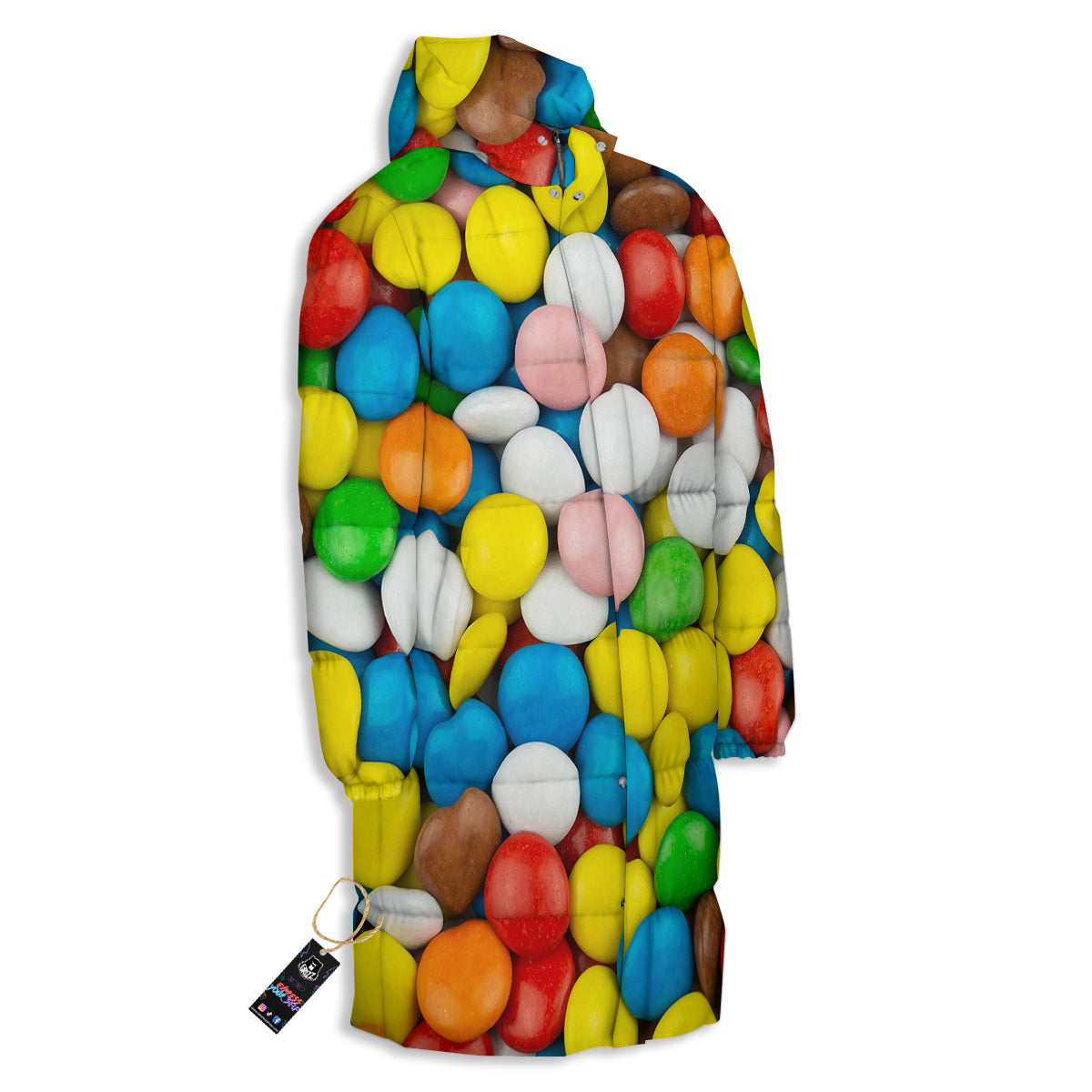 Candy Chocolate Colorful Print Long Down Jacket